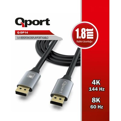 QPORT Q-DP14 DP TO DP 1,8MT 1.4V DISPLAY KABLO