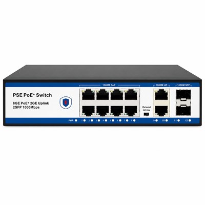 ARS-LAN AR-10122SGB 8PORT POE 2XSFP 2XGBIT UPLINK GIGABIT SWITCH 150W