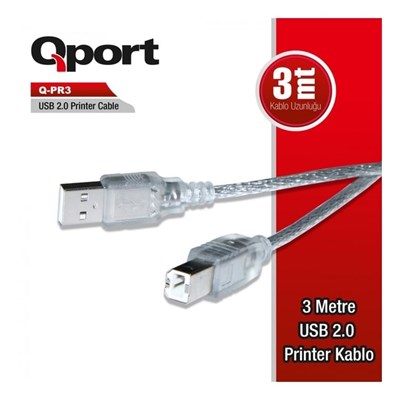 QPORT Q-PR3 USB 2.0 USB KABLO 3 MT