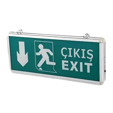 CATA CT-9167 3W LEDLİ 3 SAAT AKÜLÜ EXIT ÇIKIŞ ARMATÜRÜ ( AŞAĞI YÖNLENDİRME )