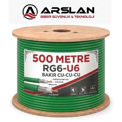 MARTEL RG6-U6 BAKIR CU-CU-CU 500 LÜK MAKARA YEŞİL UYDU KABLOSU