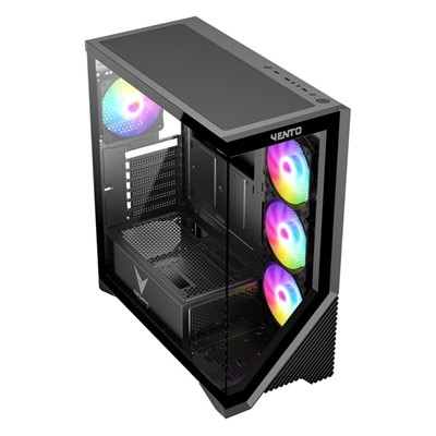 VENTO VG4202FL 650W 80  SİYAH 4 X RAINBOW RGB FAN E-ATX GAMING KASA