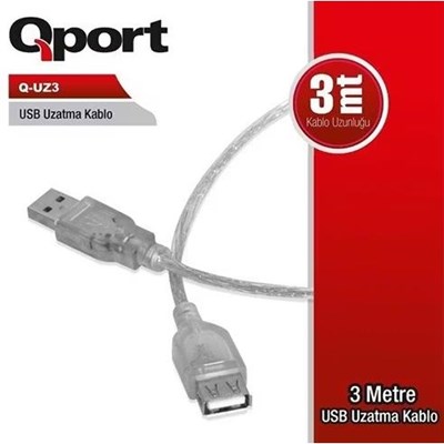 QPORT Q-UZ3 USB 2.0 USB UZATMA KABLOSU 3 MT