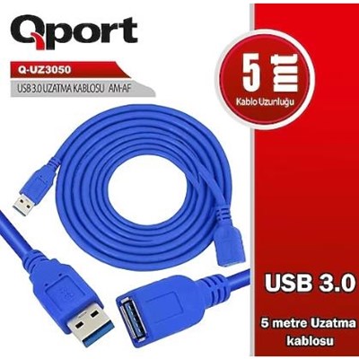 QPORT Q-UZ3050 USB 3.0 USB UZATMA KABLOSU 5MT