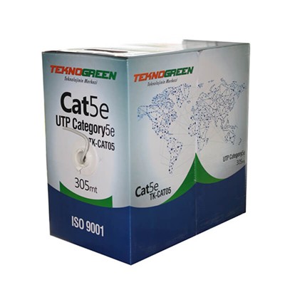 TEKNOGREEN TK-CAT05 UTP 26 AWG CAT5 305 MT NETWORK KABLOSU GRİ
