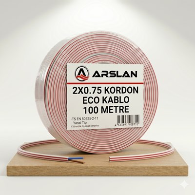 MARTEL 2X0.75 KORDON KABLO BEYAZ/KIRMIZI 100 LÜK TOP