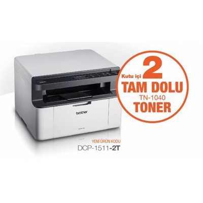 BROTHER DCP-1511-2T A4 YAZICI FOTOKOPİ TARAYICI USB 2 TAM DOLU TONER