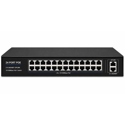 ARS-LAN AR-27300UGB 24PORT POE 2XGBIT UPLINK 10/100 SWITCH 300W RACKMOUNT