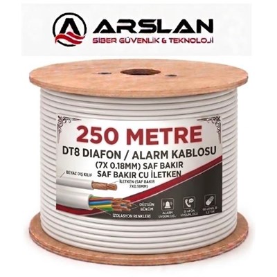 MARTEL DT8 DIAFON/ALARM KABLOSU (7X 018MM) SAF BAKIR 250 LİK MAKARA