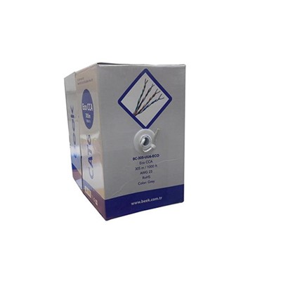 BEEK BC-305-UU6-ECO CAT6 U/UTP 305 MT 23 AWG NETWORK KABLOSU GRİ
