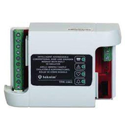 TEKNİM TFM-1661 AKILLI ADRESLİ DAHİLİ İZOLATÖRLÜ KONV. BÖLGE VE SİREN MODÜLÜ