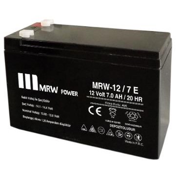 MERVESAN MRW-12/7E 12V 7A KURU BAKIMSIZ AKÜ SİYAH