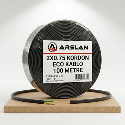 MARTEL 2X0.75 KORDON KABLO SİYAH 100 LÜK TOP