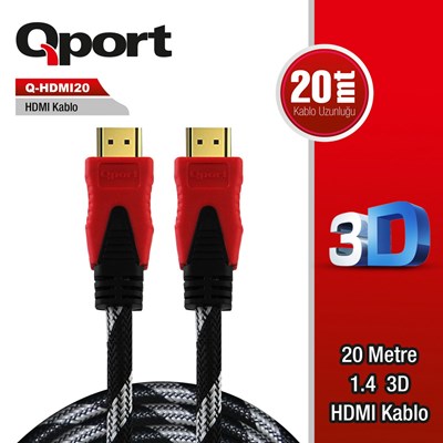 QPORT Q-HDMI20 20 MT ÖRGÜLÜ HDMI KABLO