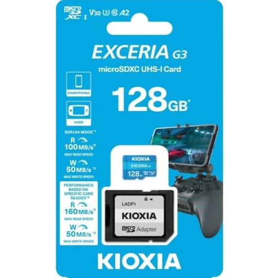 KIOXIA EXCERIA 128 GB MICRO SD XC-I UHS1 V30 A2 4K 160MB/SN HAFIZA KARTI LMEX3L128GG2