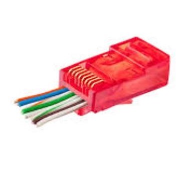 ARS CAT6 U/UTP KONNEKTÖR RJ45 EZ PLUG YENİ NESİL KIRMIZI 100 LÜ PAKET