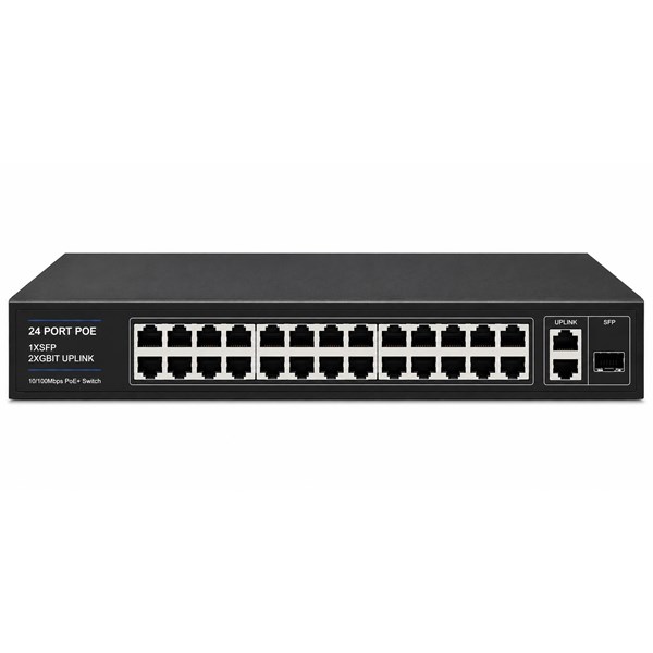 ARS-LAN AR-27301SUGB 24PORT POE 1XSFP 2XGBIT UPLINK 10/100 SWITCH 300W RACKMOUNT