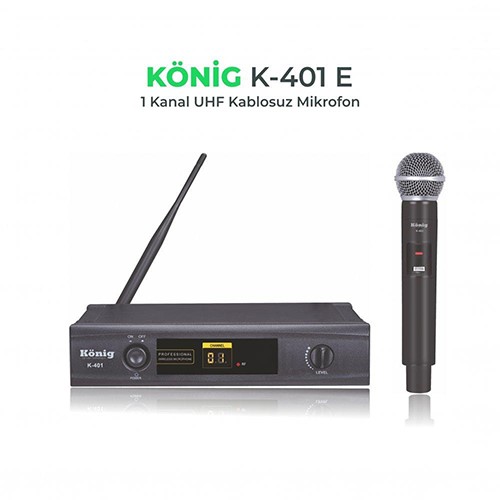 KÖNİG K-401 1 EL UHF TEK KANAL KABLOSUZ MİKROFON