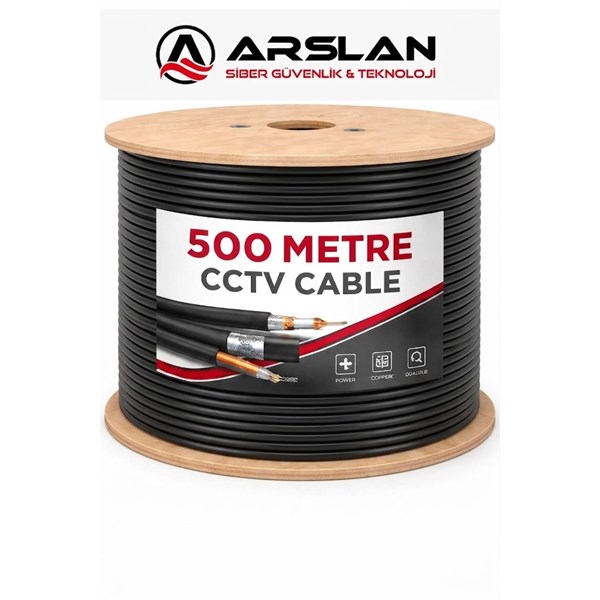 ARS CCTV 2 1 (2X0.50MM 0.35MM) 500 LÜK MAKARA CCA OUTDOOR SİYAH KABLO