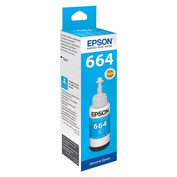 EPSON C13T6642A 664C 70ML MAVİ MÜREKKEP ORJİNAL L100 L365 L382 L3050 L3060 L455 L486 L550 L1300