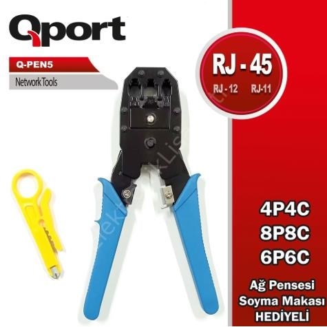 QPORT Q-PEN5 RJ45 RJ11 RJ12 KONNEKTÖR SIKMA PENSESİ