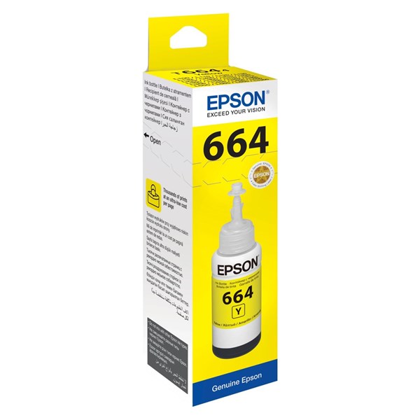 EPSON C13T6644A 664Y 70ML SARI MÜREKKEP ORJİNAL L100 L365 L382 L3050 L3060 L455 L486 L550 L1300