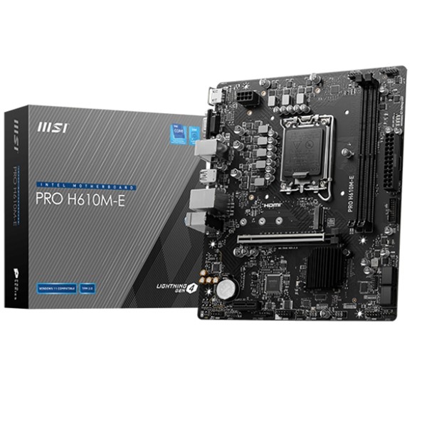 MSI INTEL PRO H610M-E DDR5 VGA GLAN SC-1700P 12. NESİL VE ÜSTÜ İŞLEMCİLER İÇİN M2 NVMe ANAKART