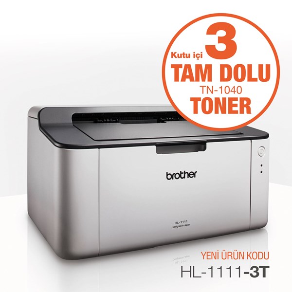 BROTHER HL-1111-3T MONO LAZER YAZICI A4 USB 3 TAM DOLU TONER