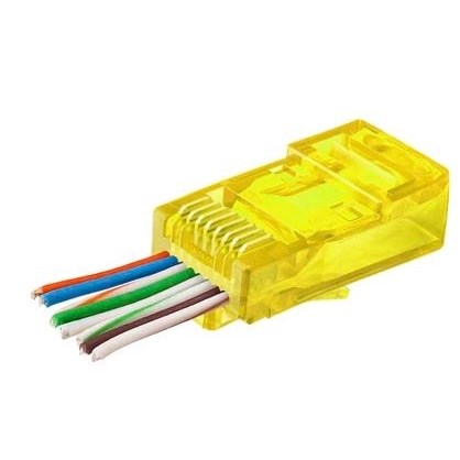 ARS CAT6 U/UTP KONNEKTÖR RJ45 EZ PLUG YENİ NESİL SARI 100 LÜ PAKET