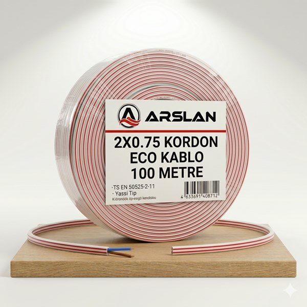 MARTEL 2X0.75 KORDON KABLO BEYAZ/KIRMIZI 100 LÜK TOP