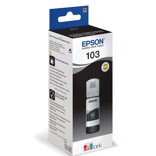 EPSON C13T00S14A 103BK 65ml SİYAH MÜREKKEP ORJİNAL L1250 L3210 L3250 L3260 L5290 L5296 L3252