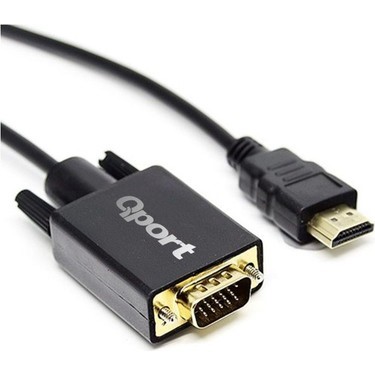 QPORT Q-HVG18 1.8MT HDMI TO VGA DÖNÜŞTÜRÜCÜ KABLO