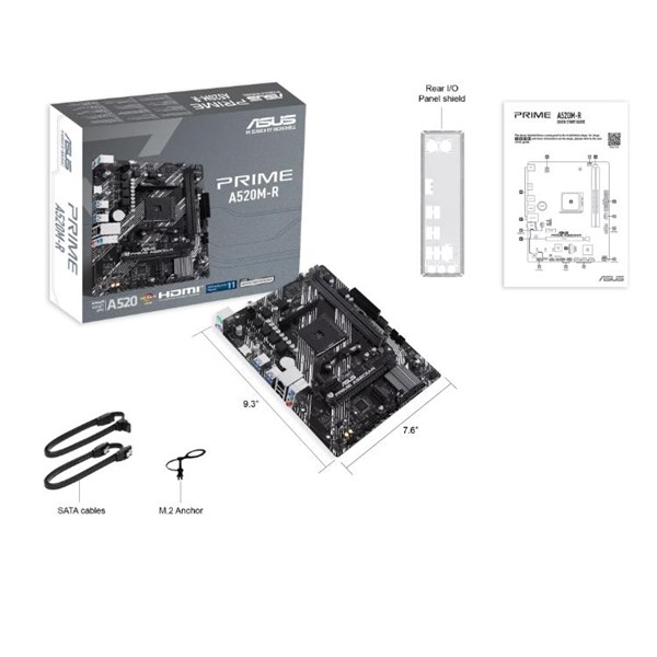 ASUS A520 A520M-R DDR4 GLAN 16X AM4 M2 NVME ANAKART