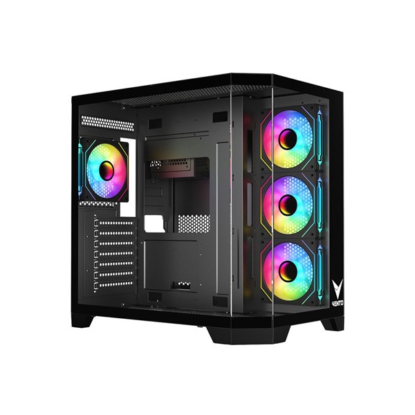 VENTO VG4204FA 1000W 80  GOLD SİYAH 4 X ARGB FAN E-ATX GAMING KASA