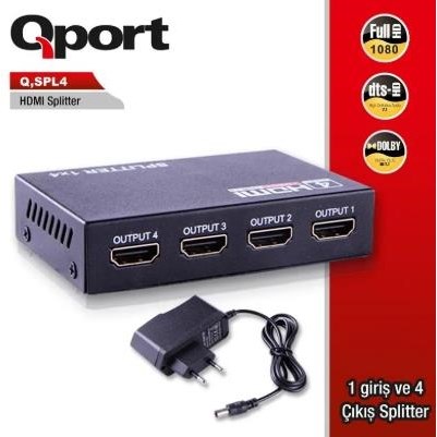 QPORT Q-SPL4 4 PORT HDMI ÇOKLAYICI HUB