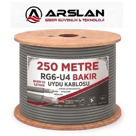 MARTEL RG6-U4 BAKIR 250 LİK MAKARA UYDU KABLOSU