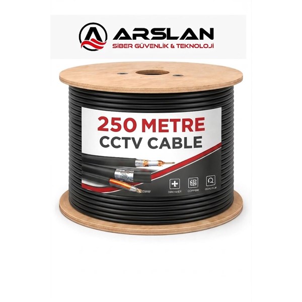ARS CCTV 2 1 (2X0.50MM 0.35MM) 250 LİK MAKARA CCA OUTDOOR SİYAH KABLO