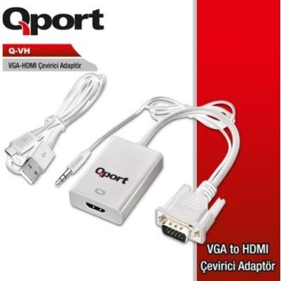 QPORT Q-VH VGA(M) TO HDMI(F) DÖNÜŞTÜRÜCÜ